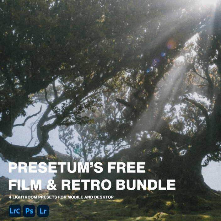 Presetum's free film and retro lightroom presets bundle is one of the best preset packs for achiving that retro and film aesthetic on any given photo.